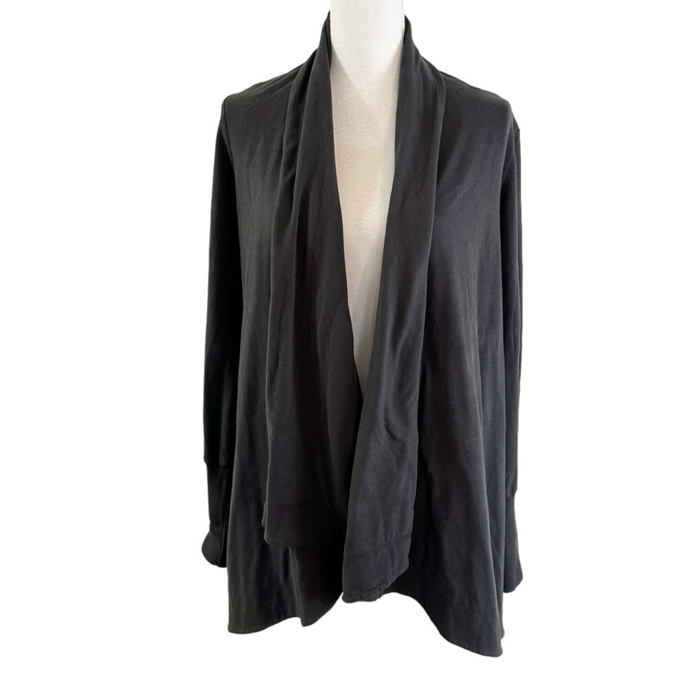 James Perse Womens Cardigan Pima Cotton‎ Size 3 Open Front Gray Shawl Collar